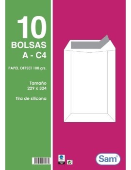 BOLSA SAM 229x324 BCO. 100g PAQ.10