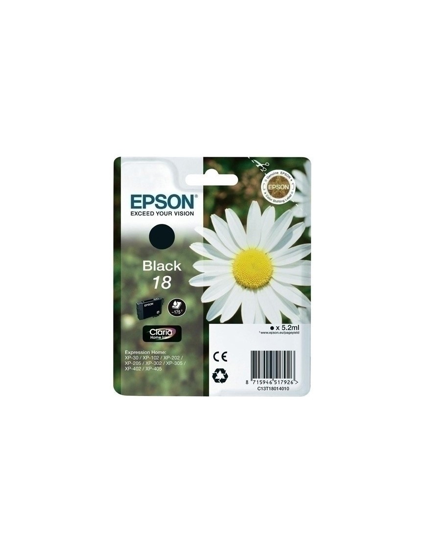 Cart.Ij.Epson T180140 Nº18 Negro