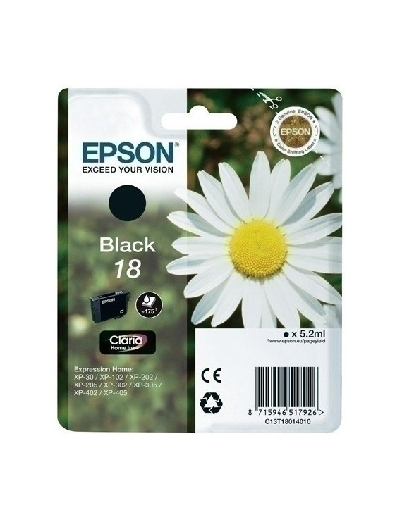 Cart.Ij.Epson T180140 Nº18 Negro