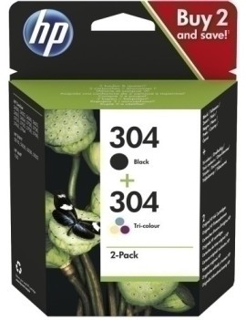 Cart.Ij.Hp 3Jb05Ae Nº304 Negro+Color Pac