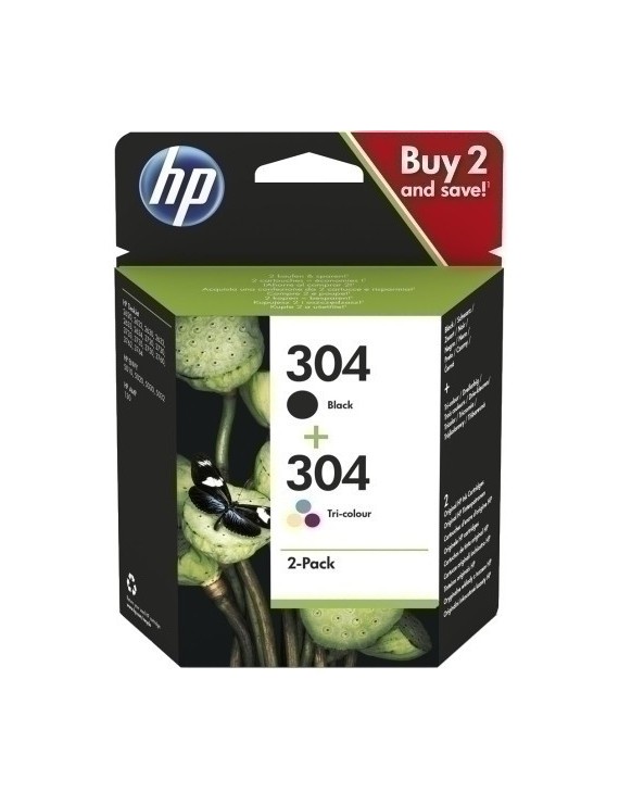 Cart.Ij.Hp 3Jb05Ae Nº304 Negro+Color Pac