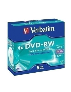 Dvd -Rw Verbatim 4.7Gb 4X Pack 5 Jewel