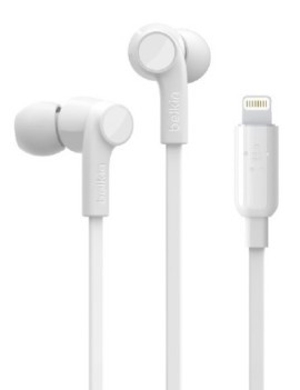 Auriculares Belkin Boton Lightning Blanc