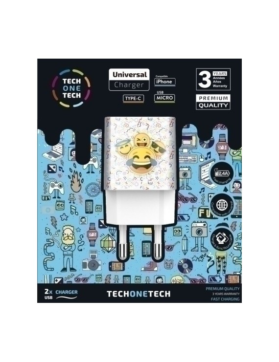 Cargador Doble De Pared Emojitech