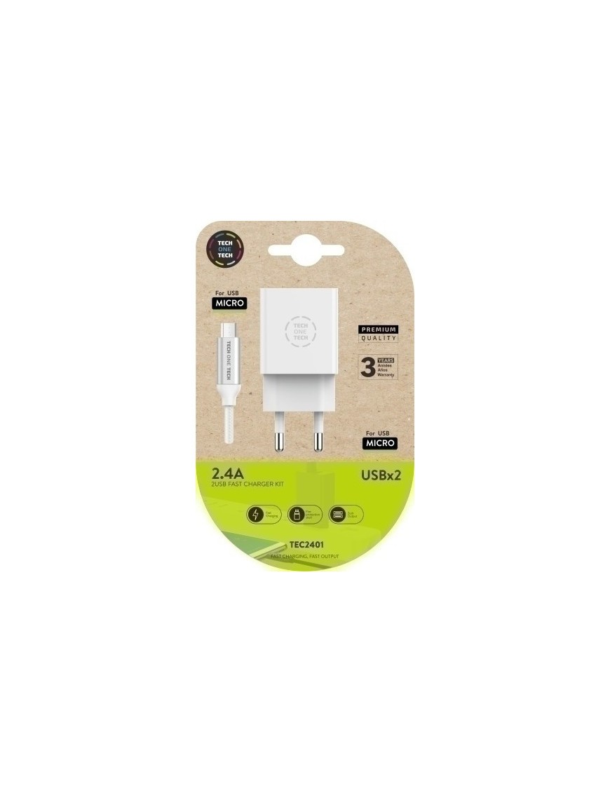 Cargador Doble + Cable Usb Micro Android