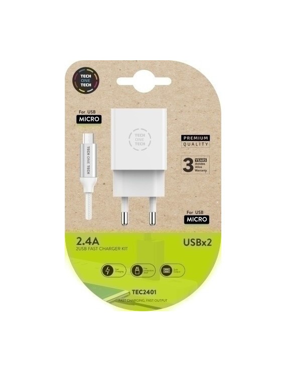 Cargador Doble + Cable Usb Micro Android