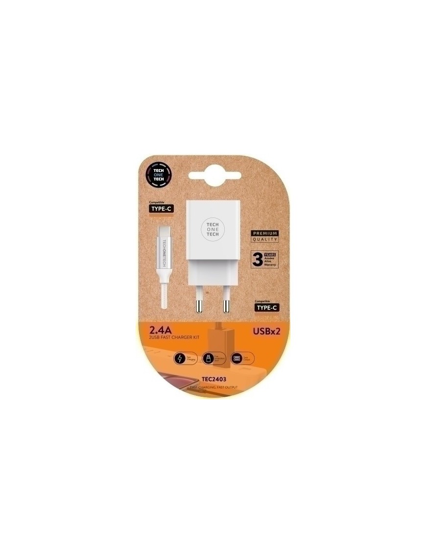 Cargador Doble + Cable Usb-C