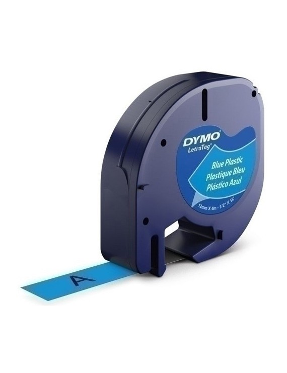 Cinta Rot.Dymo Letratag Plast.Ng.S/Azul