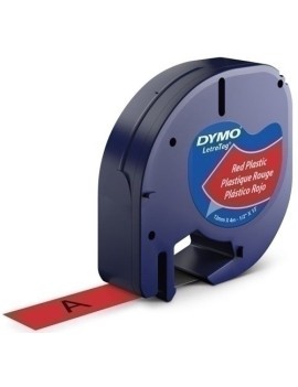 Cinta Rot.Dymo Letratag Plast.Ng.S/Rojo