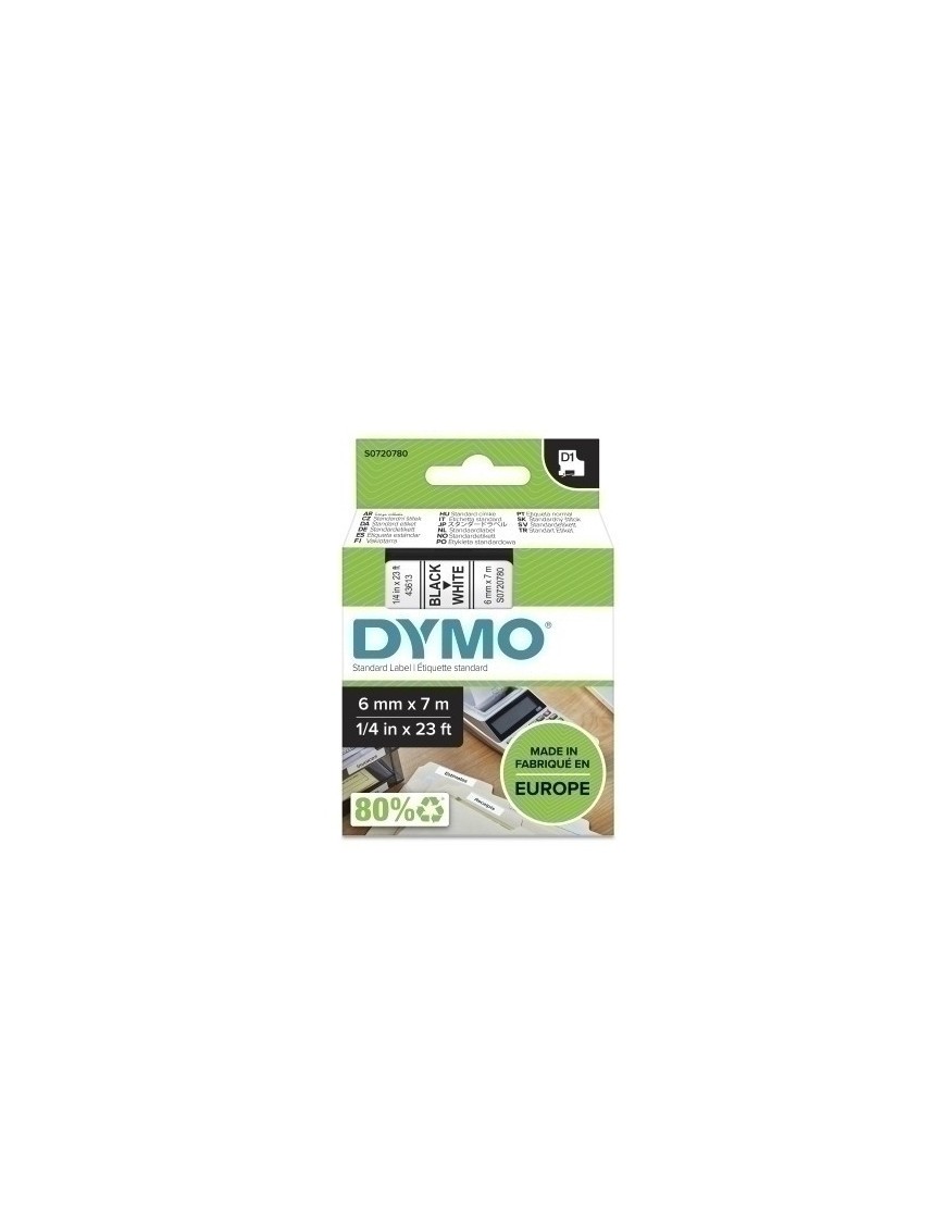 Cinta Rot.Dymo Lm D1 7M  6 Negr.S/Blanco