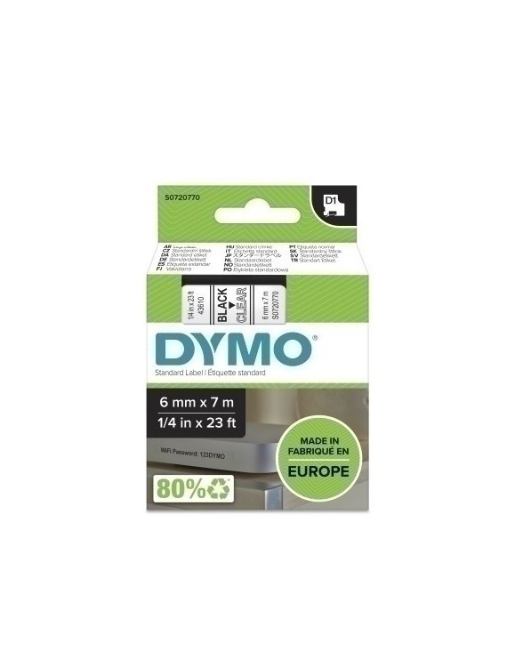 Cinta Rot.Dymo Lm D1 7M  6 Negr.S/Transp