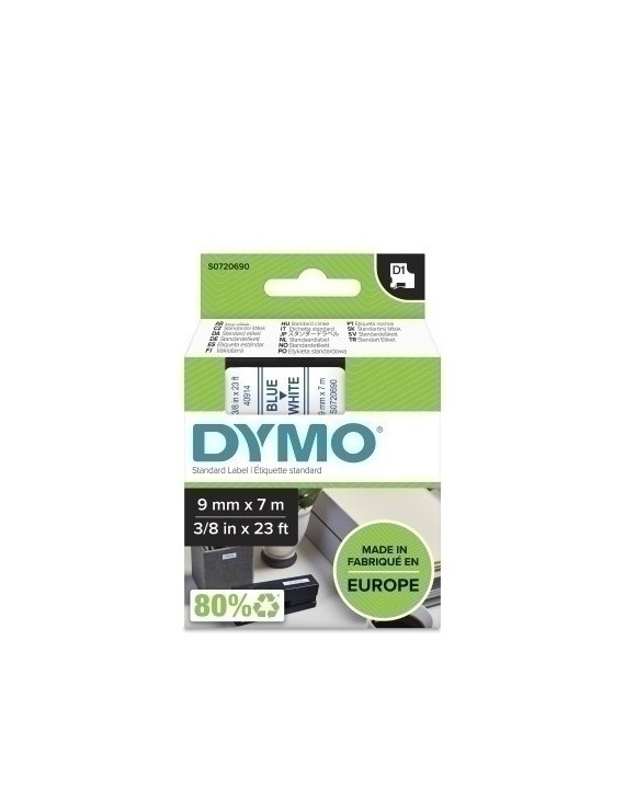 Cinta Rot.Dymo Lm D1 7M  9 Azul S/Blanco