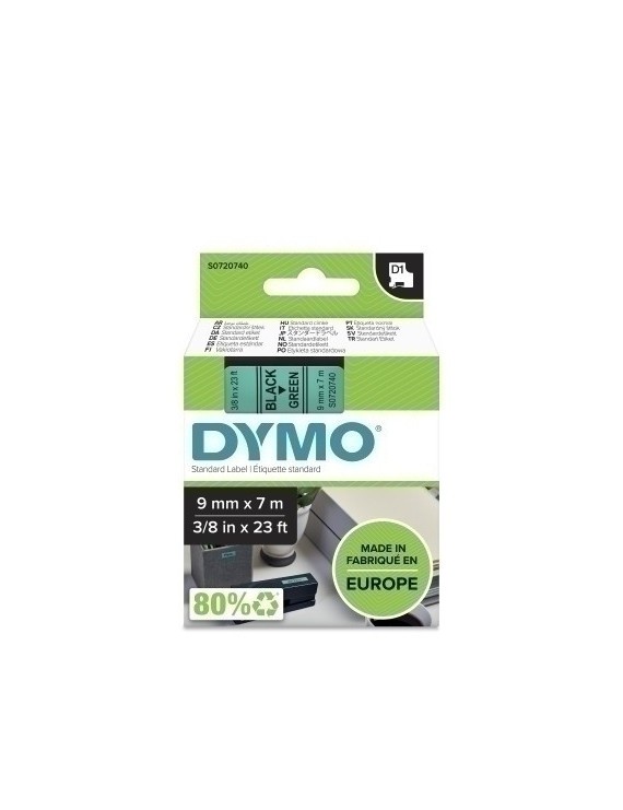 Cinta Rot.Dymo Lm D1 7M  9 Negr.S/Verde