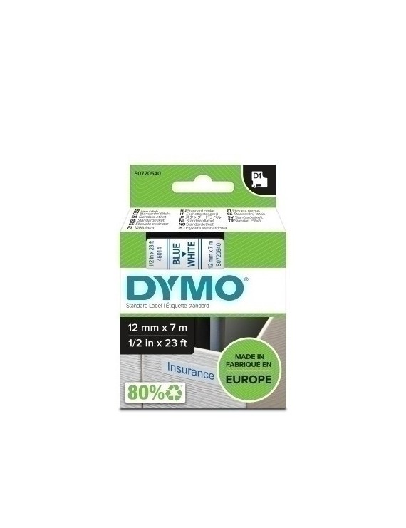 Cinta Rot.Dymo Lm D1 7M 12 Azul S/Blanco