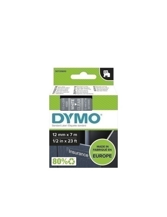 Cinta Rot.Dymo Lm D1 7M 12 Blanc.S/Trans