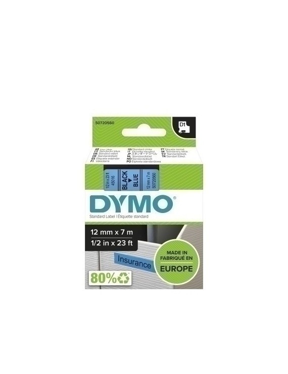 Cinta Rot.Dymo Lm D1 7M 12 Negr.S/Azul