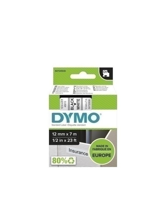 Cinta Rot.Dymo Lm D1 7M 12 Negr.S/Blanco