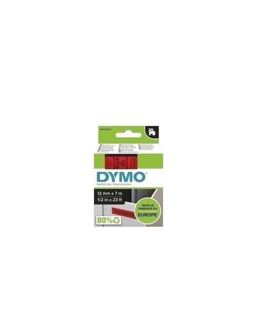 Cinta Rot.Dymo Lm D1 7M 12 Negr.S/Rojo