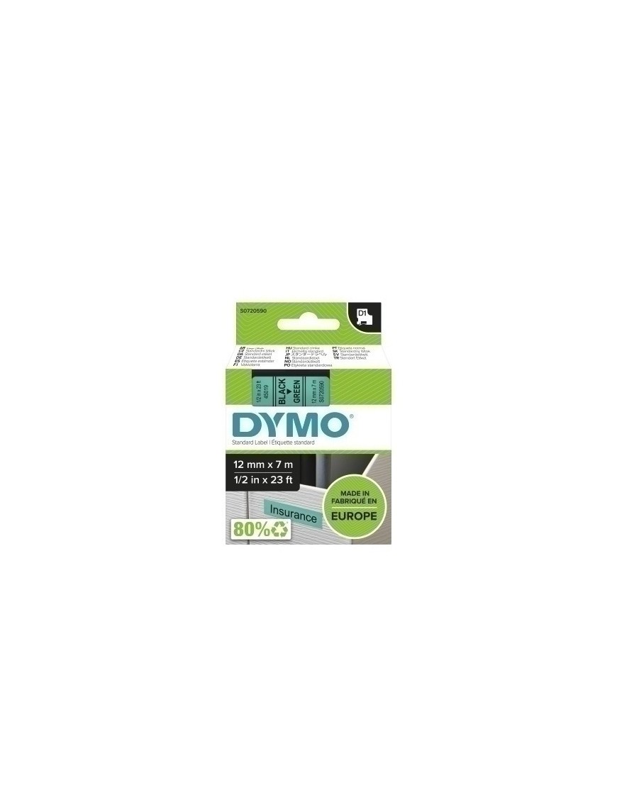 Cinta Rot.Dymo Lm D1 7M 12 Negr.S/Verde