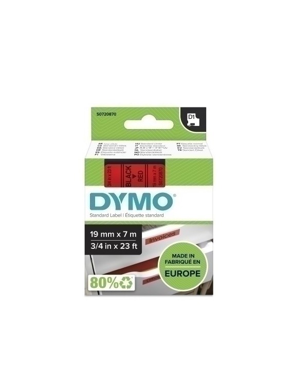 Cinta Rot.Dymo Lm D1 7M 19 Negr.S/Rojo