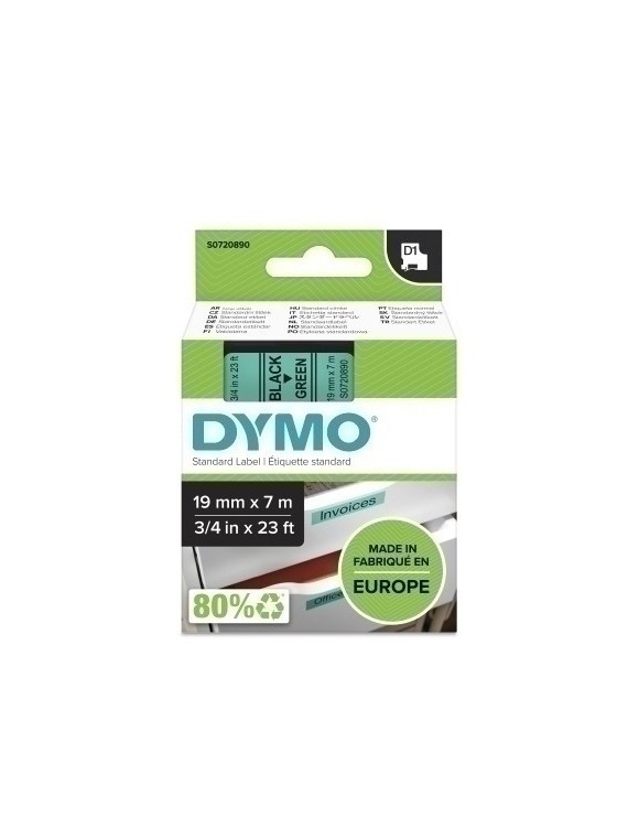 Cinta Rot.Dymo Lm D1 7M 19 Negr.S/Verde