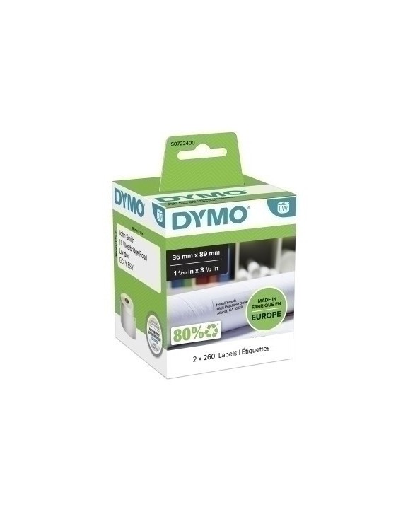 Etiq.Dymo Lw  36X89Mm Pack 2 Rl.260 Dir.