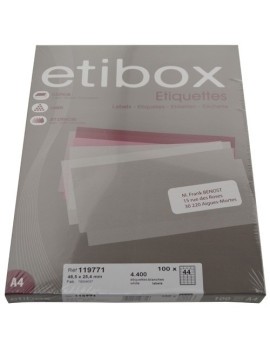 Etiquetas Adh.Impr. Etibox A4 Blanca Caj