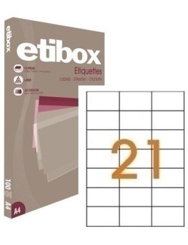 Etiquetas Adh.Impr. Etibox A4 Blanca Caj