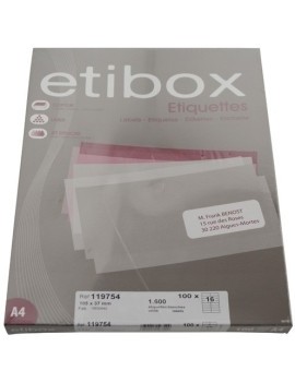 Etiquetas Adh.Impr. Etibox A4 Blanca Caj