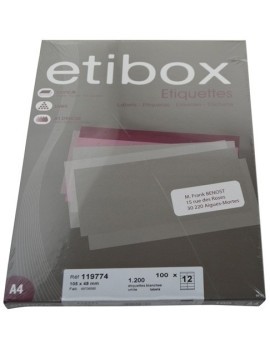 Etiquetas Adh.Impr. Etibox A4 Blanca Caj