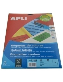 Etiq.Imp.Apli 01600 20H A4 Azul 210X297