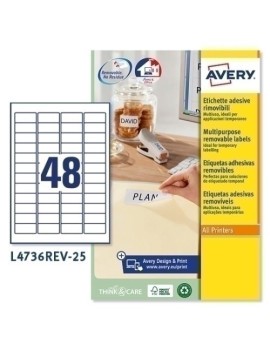 Etiq.Imp.Avery L4736Rev 25H A4 45,7X21,2