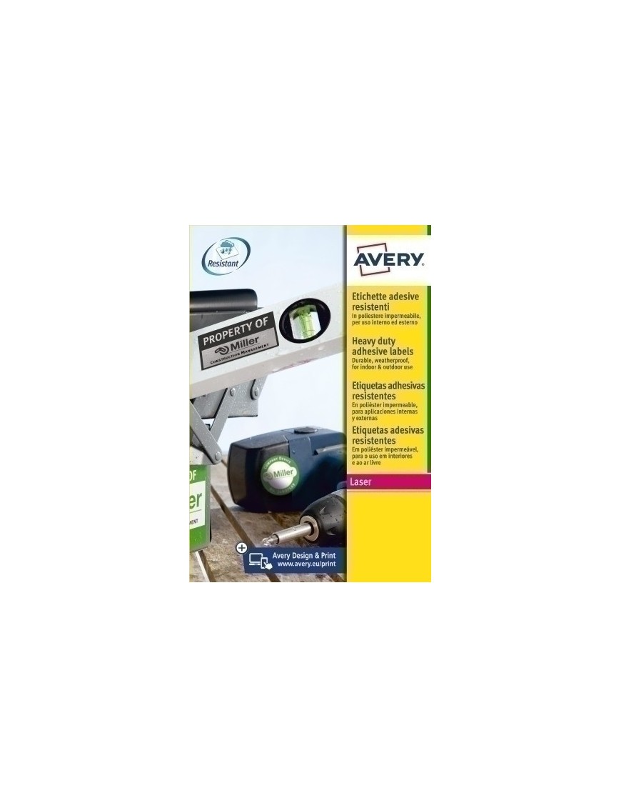 Etiq.Imp.Avery L6013 20H A4 Plata 210X29