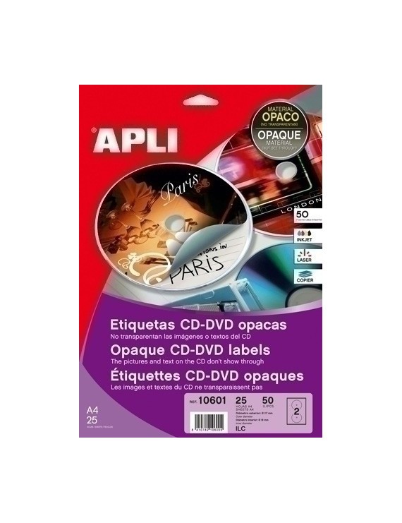 Etiq.Imp.Apli 10601 25H A4 Cd.Opaø117X18