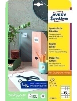 Etiq.Imp.Avery L7121 25H Codigo Qr 45X45