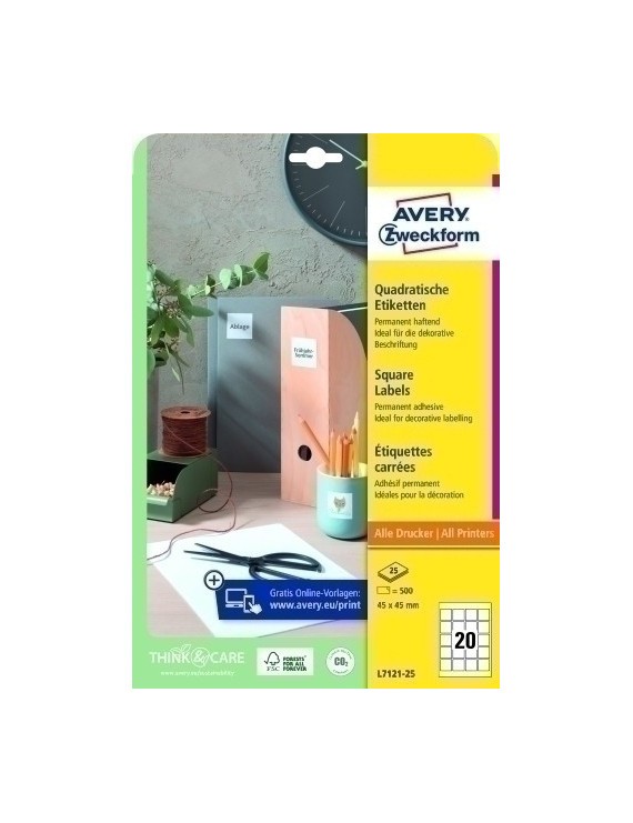 Etiq.Imp.Avery L7121 25H Codigo Qr 45X45