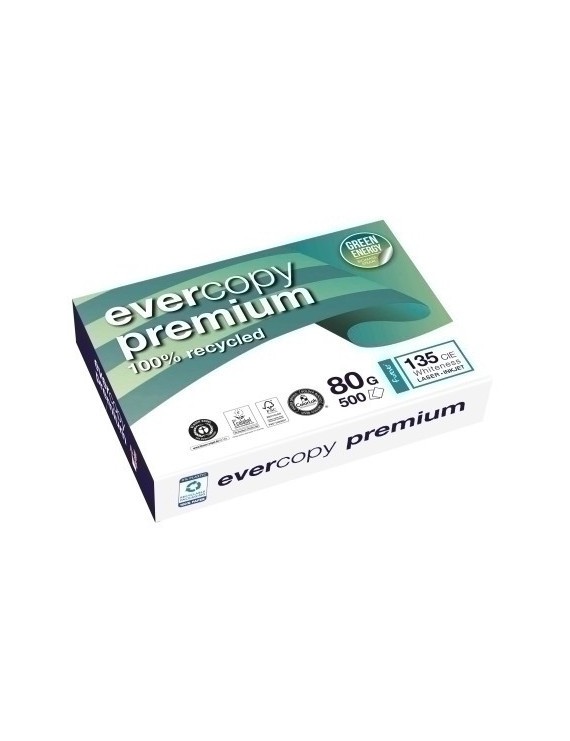 Papel Recicl. A4 Evercopy Prem. 80G 500H