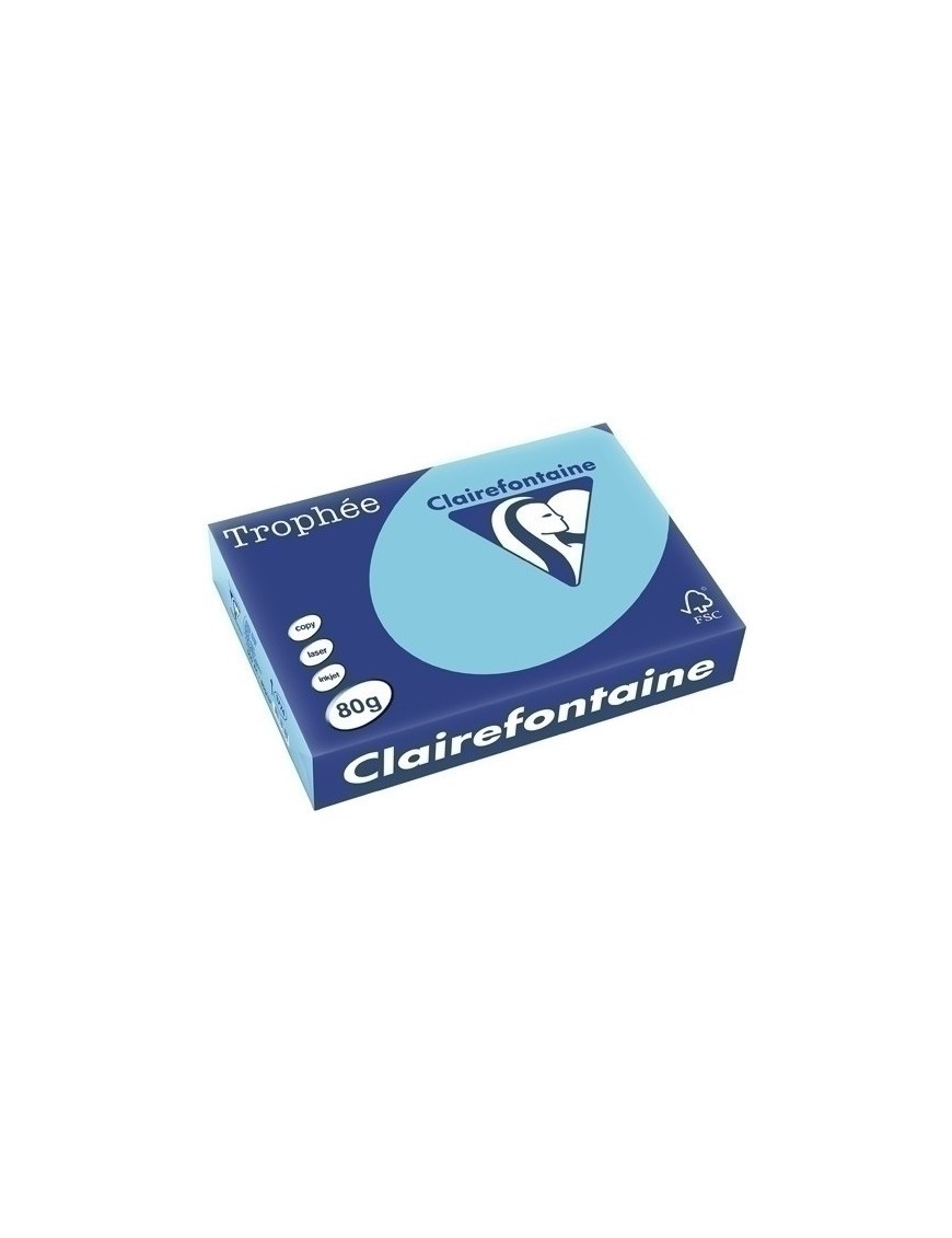 Papel Color A4 Trophee 80G 500H Azul Cie