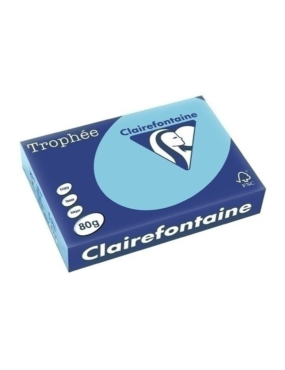 Papel Color A4 Trophee 80G 500H Azul Cie