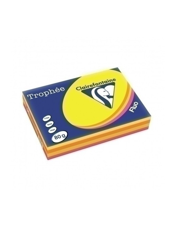 Papel Color A4 Trophee 80G 500H Surt.Flu