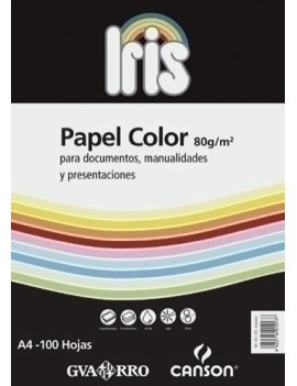 Papel Color A4 Iris 80G 100H Ahuesado