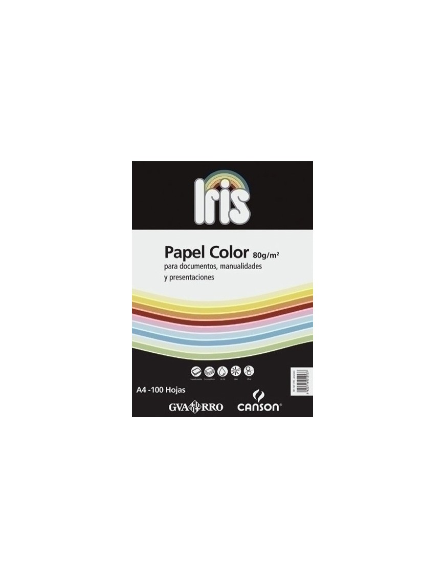 Papel Color A4 Iris 80G 100H Ahuesado