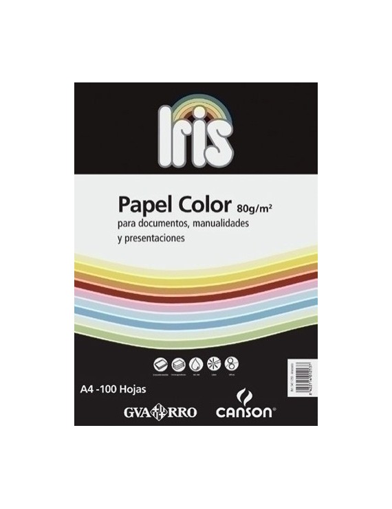 Papel Color A4 Iris 80G 100H Ahuesado