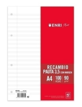 Recambio Enri Plus A4 100H 4 Tal. Pt.3,5