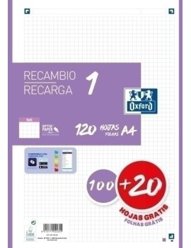 Recambio Oxf. A4 120H 4 Tal. Cd.5 Lila