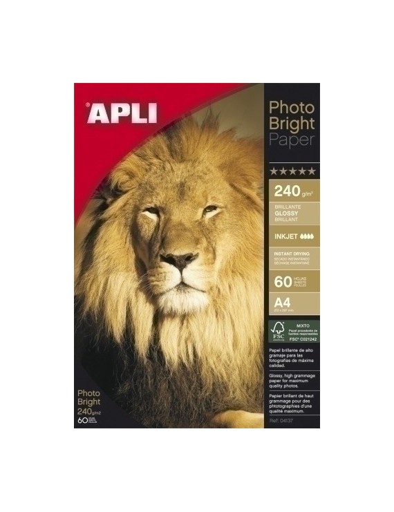 P.Inkjet Apli Foto A4 240G 60H Bright