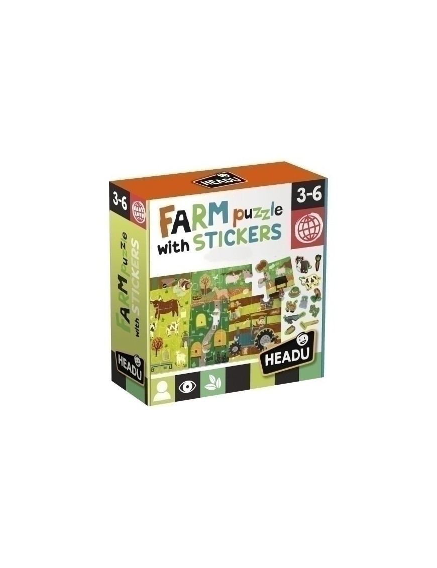 Juego Educativo Headu Farm Stickers Puzz