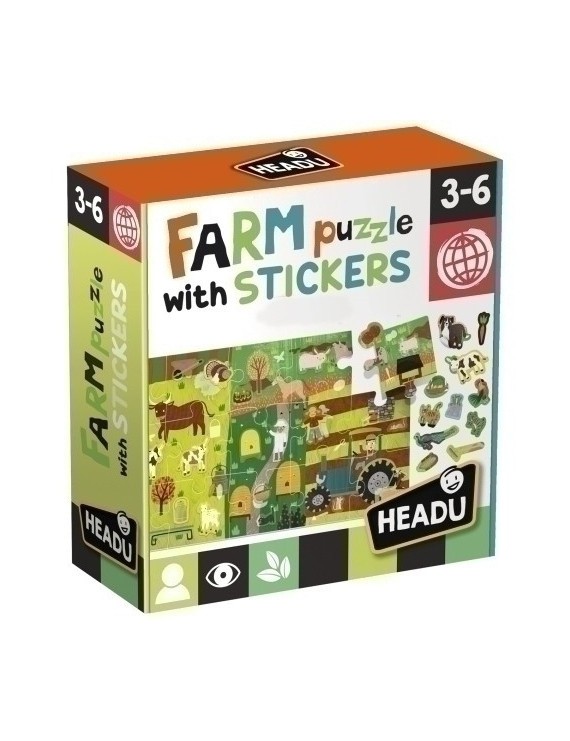 Juego Educativo Headu Farm Stickers Puzz