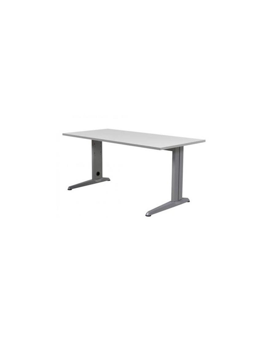 Mesa Rocada Metal 140X80 Aluminio/Gris