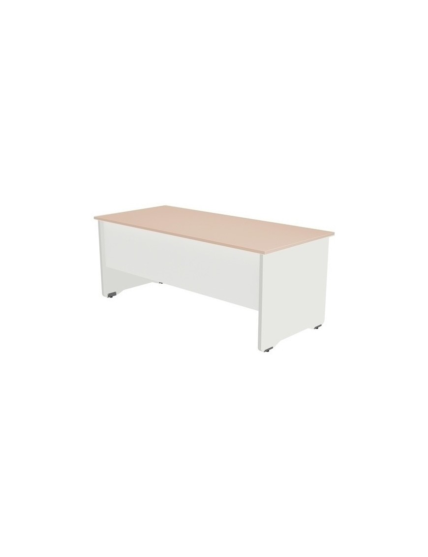 Mesa Rocada Work  200X80 Blanco/Roble